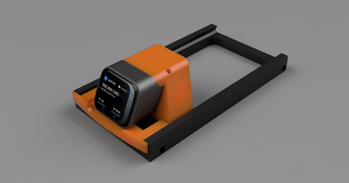 A render of an under-desk JetKVM mount.